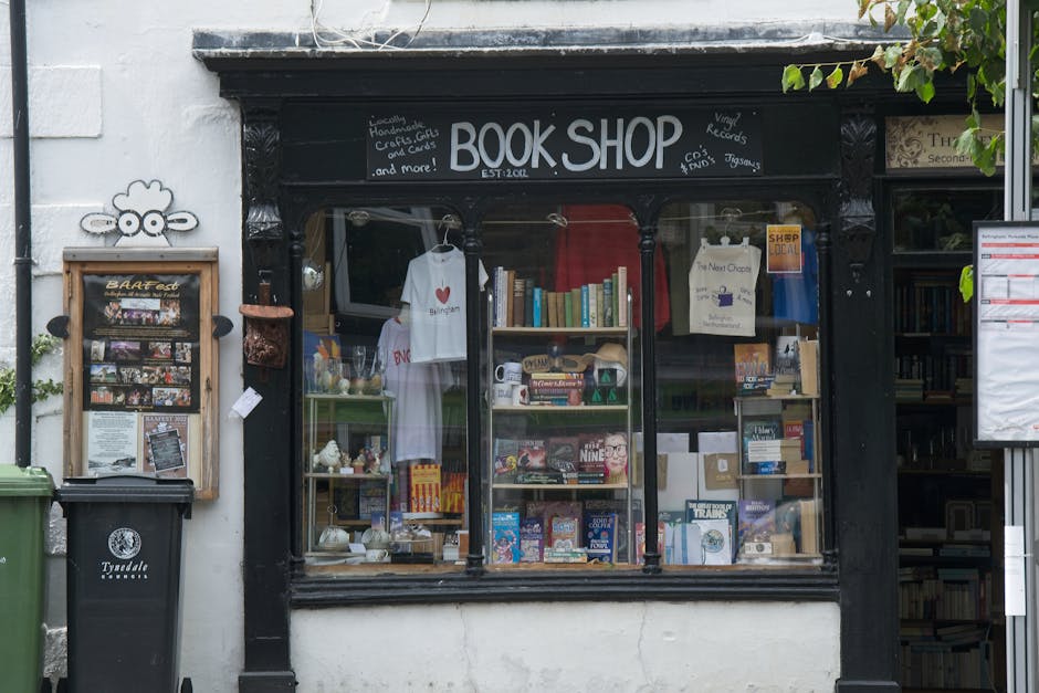 Anne's handwritten chalkboard sign inside The Open Book bookshop
