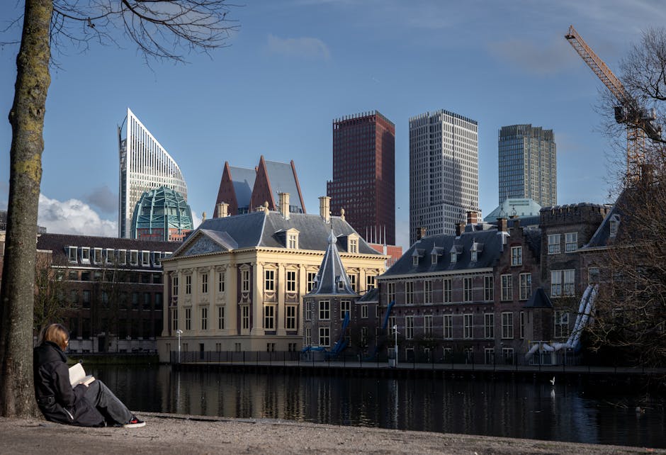 Bookshop street in Den Haag, the Netherlands
