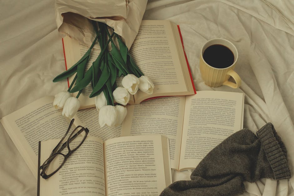 Open book on red cloth